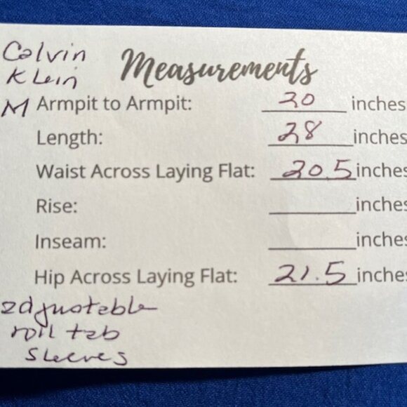 Calvin Klein Blue Blouse W/ Shoulder Epaulets and Front Pockets- Size M - Picture 8 of 8